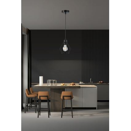 Candeeiro suspenso 1xE27/35W/230V diâmetro 18 cm preto