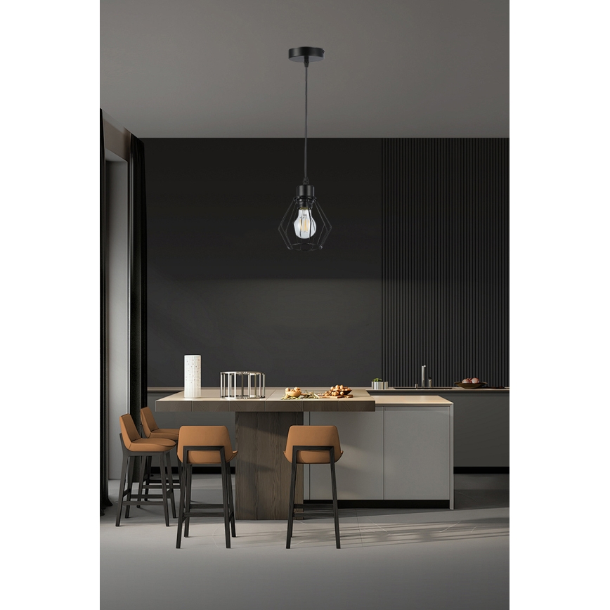 Candeeiro suspenso 1xE27/35W/230V diâmetro 18 cm preto