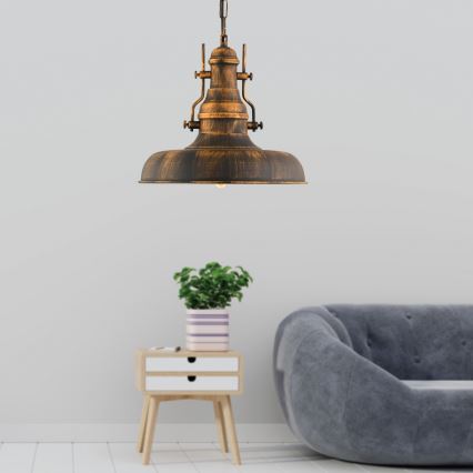 Candeeiro suspenso 1xE27/40W/230V bronze