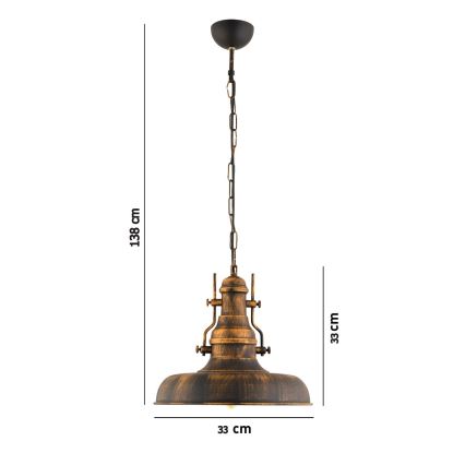 Candeeiro suspenso 1xE27/40W/230V bronze