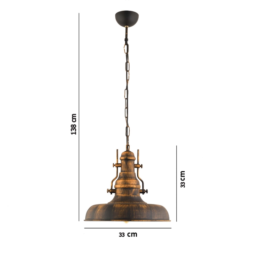 Candeeiro suspenso 1xE27/40W/230V bronze