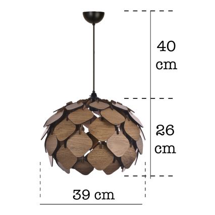 Candeeiro suspenso 1xE27/40W/230V castanho