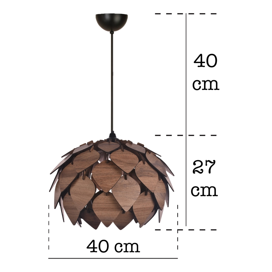 Candeeiro suspenso 1xE27/40W/230V castanho