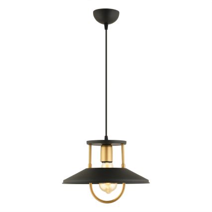Candeeiro suspenso 1xE27/40W/230V preto/dourado