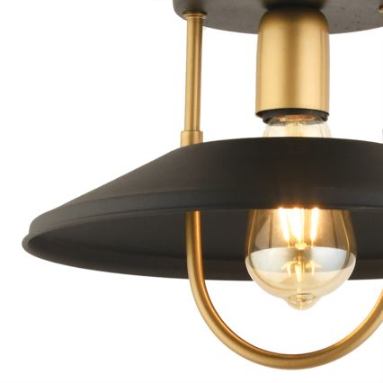 Candeeiro suspenso 1xE27/40W/230V preto/dourado