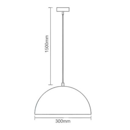 Candeeiro suspenso 1xE27/60W/230V diâmetro 30 cm branco