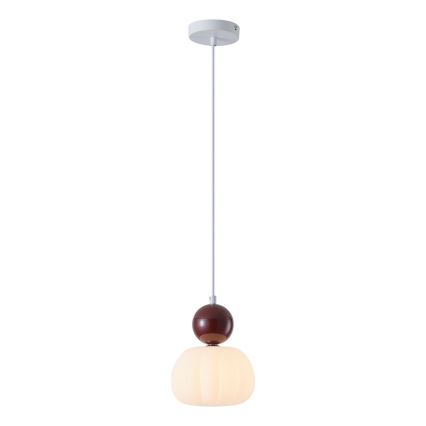 Candeeiro suspenso 1xG9/7W/230V branco/castanho