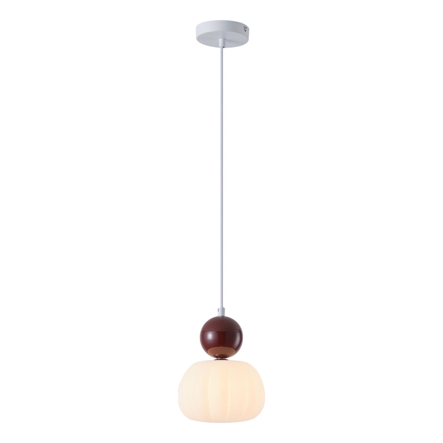Candeeiro suspenso 1xG9/7W/230V branco/castanho