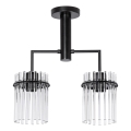 Candeeiro suspenso 2xE27/60W/230V preto/transparente