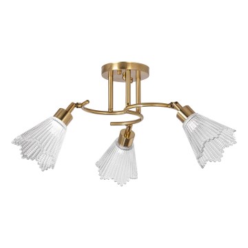 Candeeiro suspenso 3xE14/60W/230V dourado