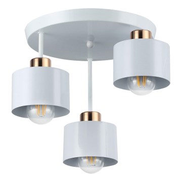 Candeeiro suspenso 3xE27/35W/230V diâmetro 30 cm branco/dourado
