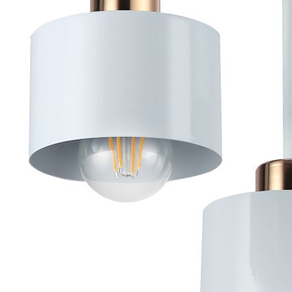 Candeeiro suspenso 3xE27/35W/230V diâmetro 30 cm branco/dourado