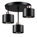 Candeeiro suspenso 3xE27/35W/230V diâmetro 30 cm preto/dourado