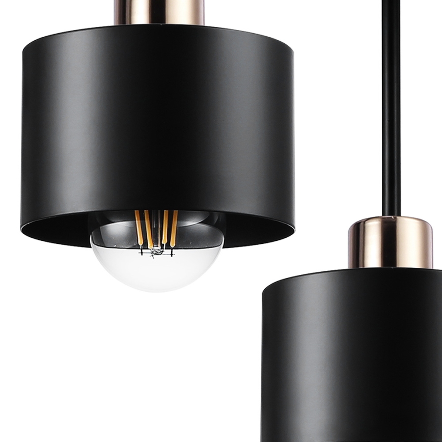 Candeeiro suspenso 3xE27/35W/230V diâmetro 30 cm preto/dourado