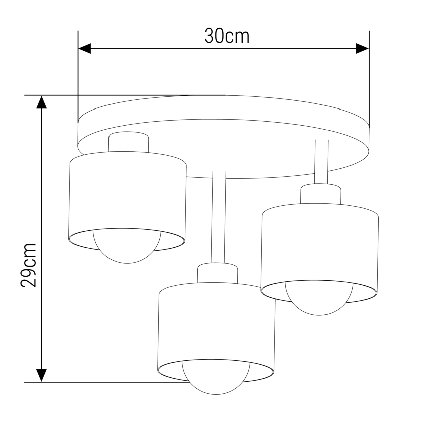 Candeeiro suspenso 3xE27/35W/230V diâmetro 30 cm preto/dourado