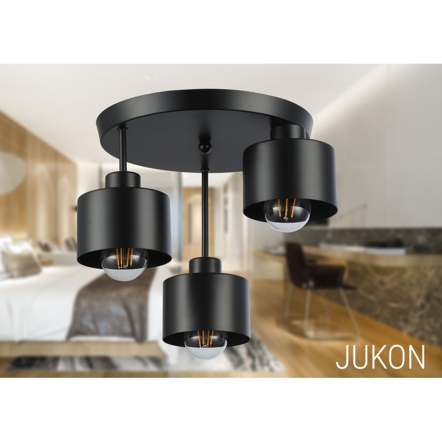 Candeeiro suspenso 3xE27/35W/230V diâmetro 30 cm preto