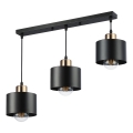 Candeeiro suspenso 3xE27/35W/230V preto/dourado