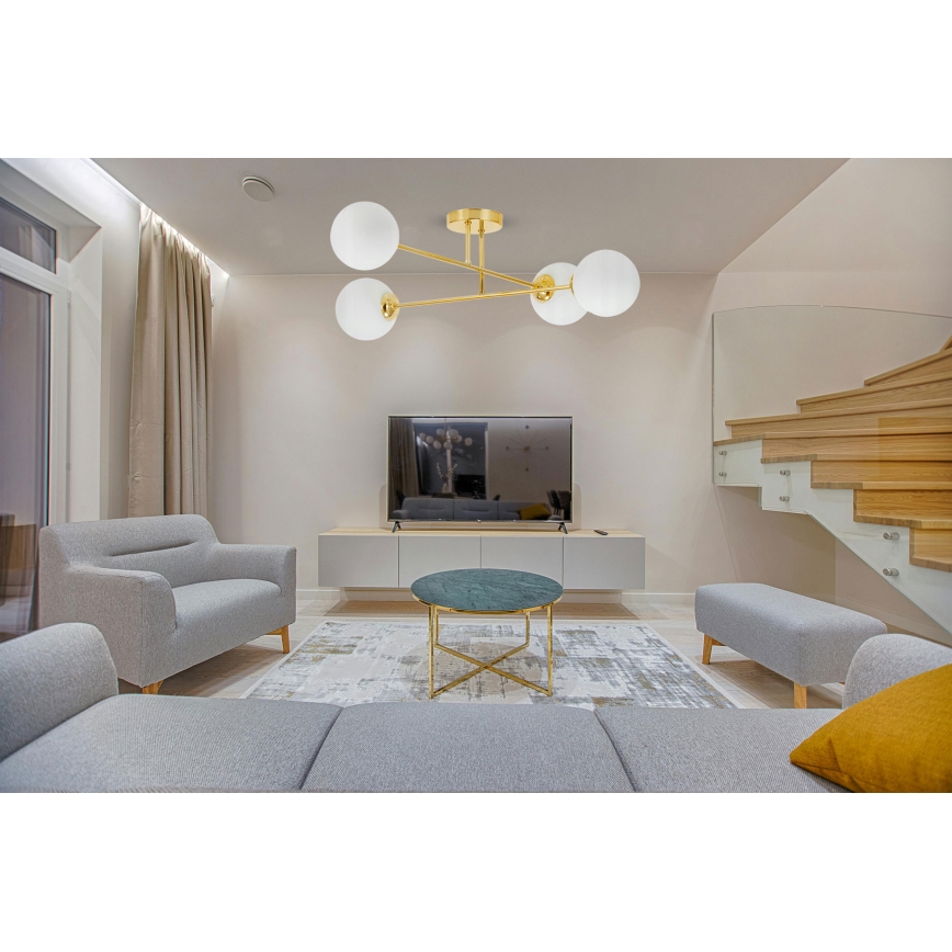 Candeeiro suspenso 4xE27/35W/230V diâmetro 70 cm dourado