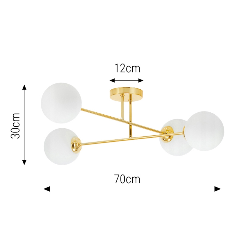 Candeeiro suspenso 4xE27/35W/230V diâmetro 70 cm dourado