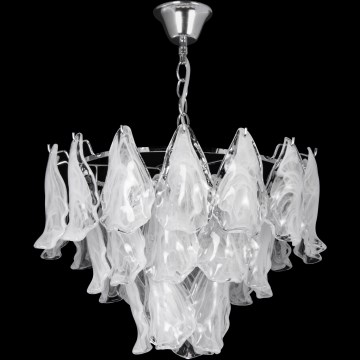 Candeeiro suspenso 4xE27/60W/230V diâmetro 40 cm cromado brilhante/branco