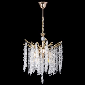 Candeeiro suspenso 5xE14/60W/230V diâmetro 50 cm dourado