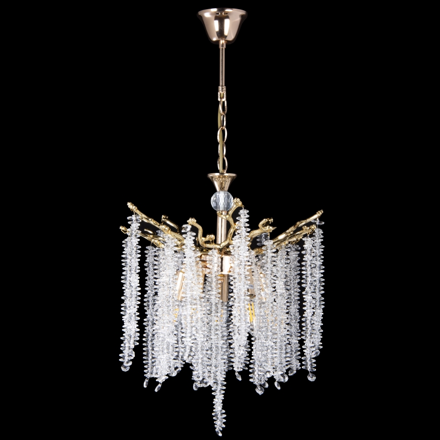 Candeeiro suspenso 5xE14/60W/230V diâmetro 50 cm dourado