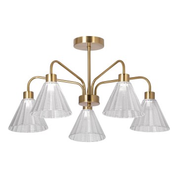 Candeeiro suspenso 5xE27/60W/230V dourado