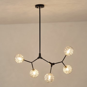 Candeeiro suspenso 5xG9/15W/230V cinzento