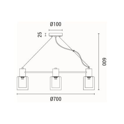 Candeeiro suspenso 6xE14/15W/230V