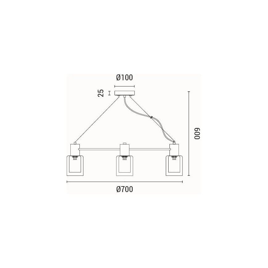 Candeeiro suspenso 6xE14/15W/230V