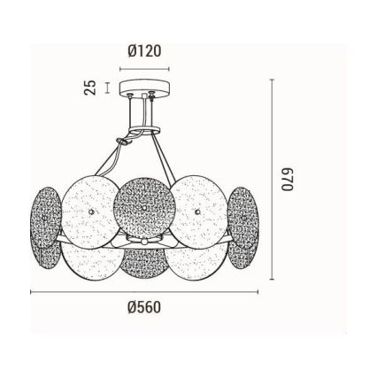 Candeeiro suspenso 6xE14/40W/230V