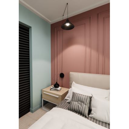 Candeeiro suspenso ABRAMO 1xE27/15W/230V preto