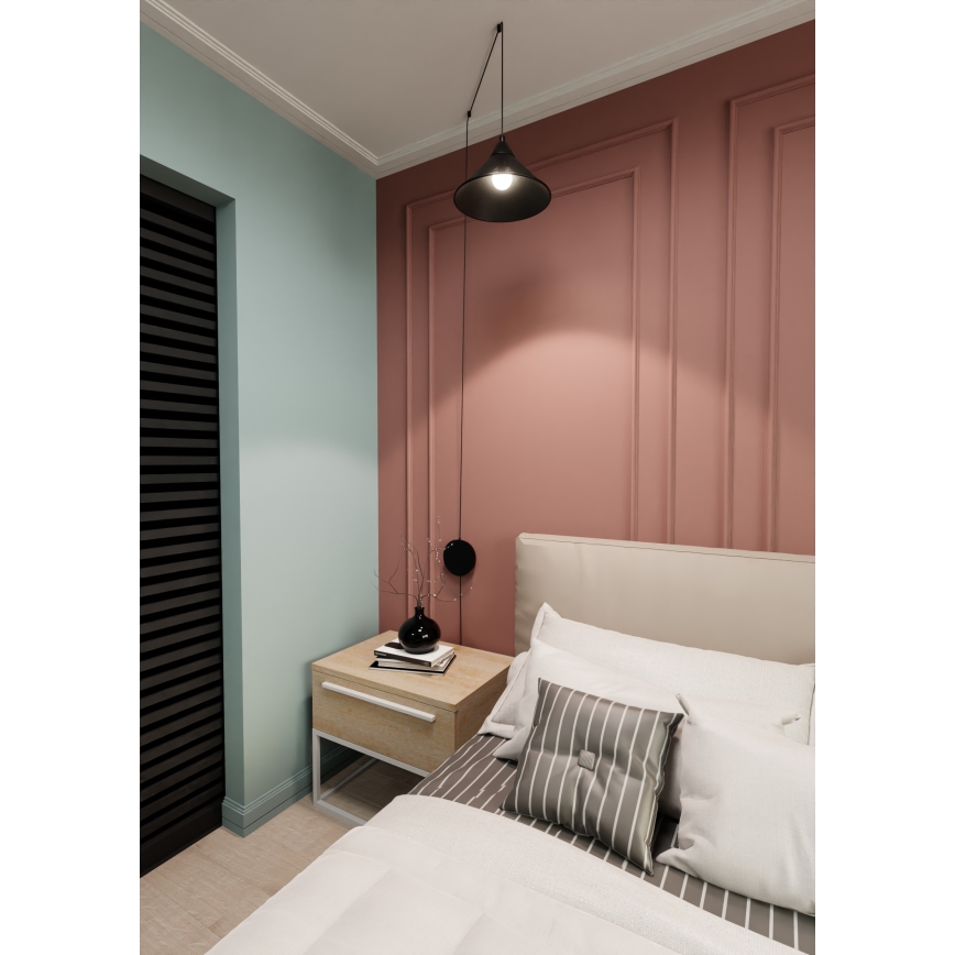 Candeeiro suspenso ABRAMO 1xE27/15W/230V preto