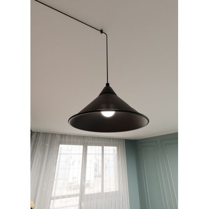 Candeeiro suspenso ABRAMO 1xE27/15W/230V preto
