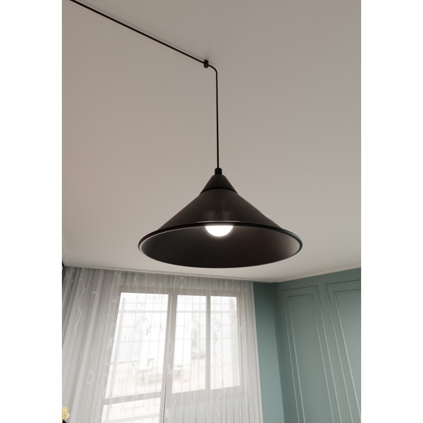 Candeeiro suspenso ABRAMO 1xE27/15W/230V preto
