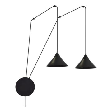 Candeeiro suspenso ABRAMO 2xE27/15W/230V preto