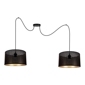 Candeeiro suspenso ALDO 2xE27/60W/230V aranha preto