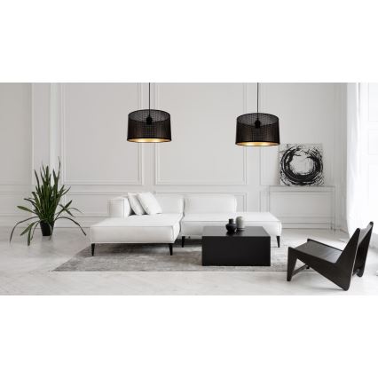 Candeeiro suspenso ALDO 2xE27/60W/230V aranha preto