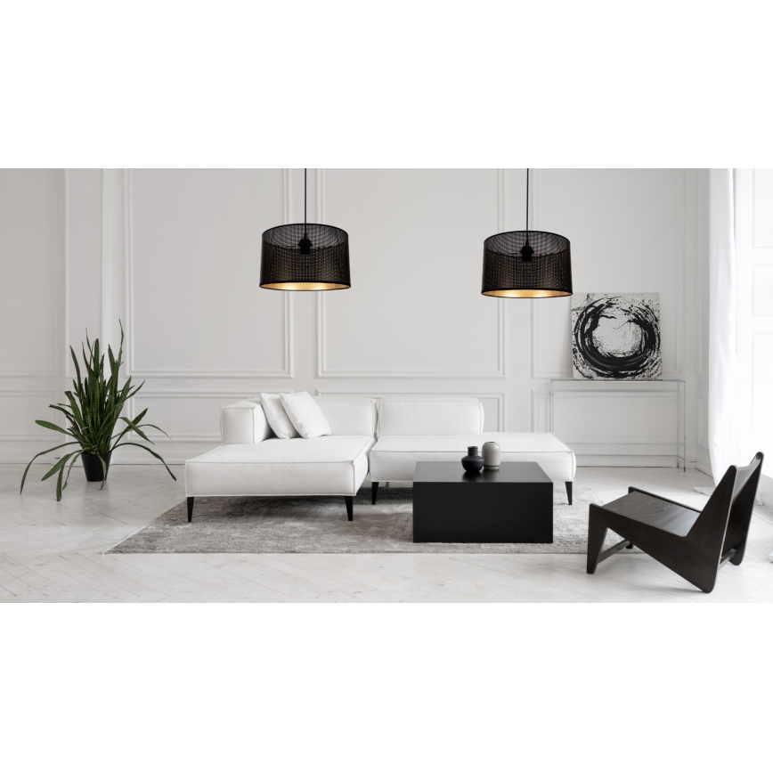 Candeeiro suspenso ALDO 2xE27/60W/230V aranha preto