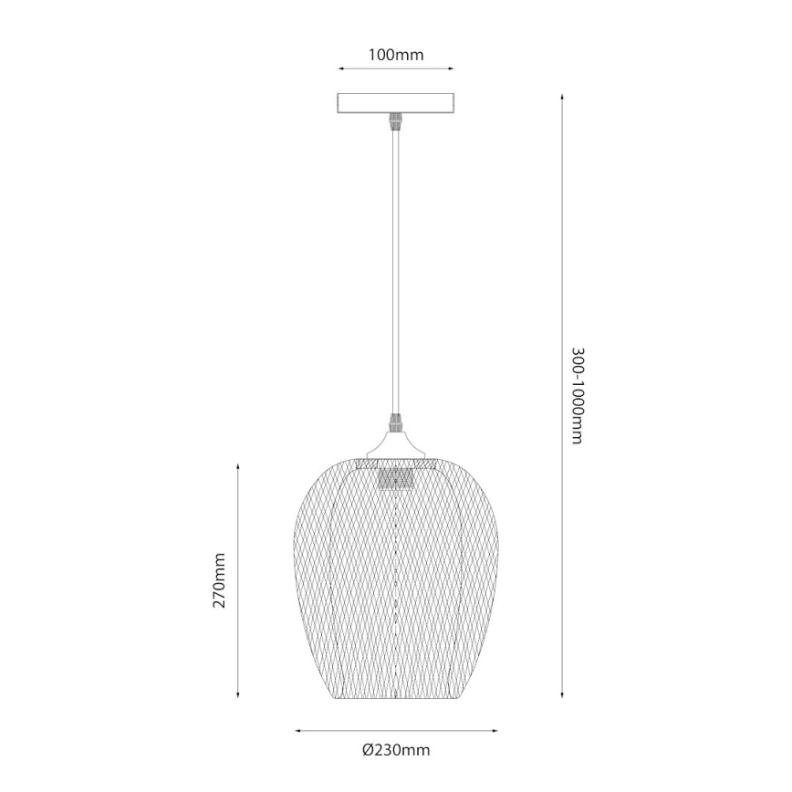 Candeeiro suspenso ALMA 1xE27/60W/230V diâmetro 23 cm bambu