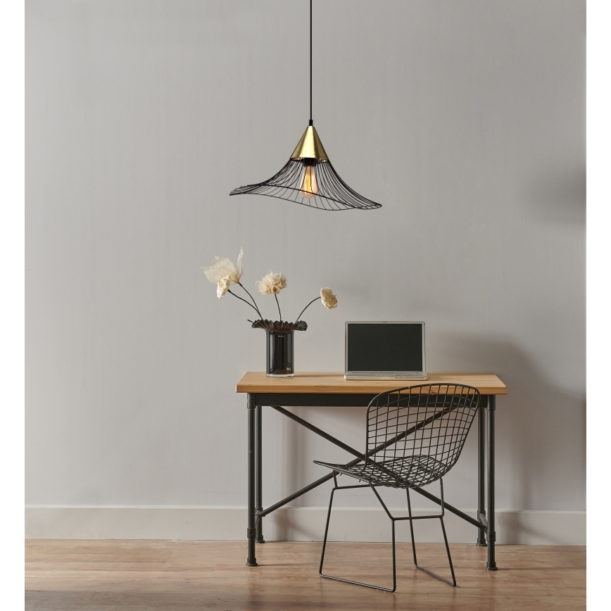 Candeeiro suspenso ALURA 1xE27/60W/230V diâmetro 50 cm preto