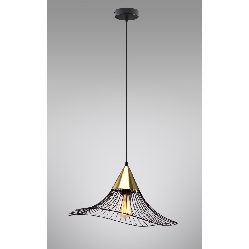 Candeeiro suspenso ALURA 1xE27/60W/230V diâmetro 50 cm preto