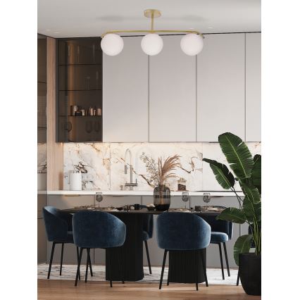 Candeeiro suspenso AMADEO 3xE14/40W/230V latão