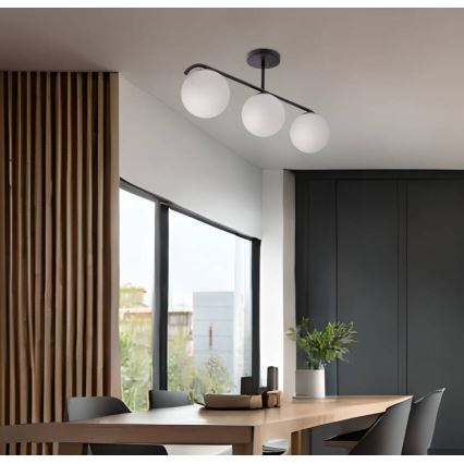 Candeeiro suspenso AMADEO 3xE14/40W/230V preto