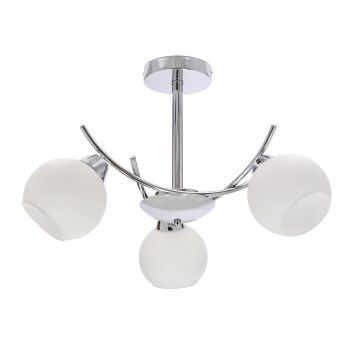 Candeeiro suspenso AMOS 3xE27/40W/230V cromado brilhante