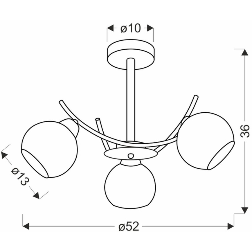 Candeeiro suspenso AMOS 3xE27/40W/230V dourado