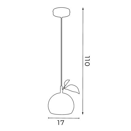 Candeeiro suspenso APPLE 1xE27/15W/230V vermelho