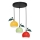 Candeeiro suspenso APPLE 3xE27/15W/230V colorido