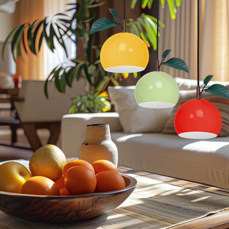 Candeeiro suspenso APPLE 3xE27/15W/230V colorido