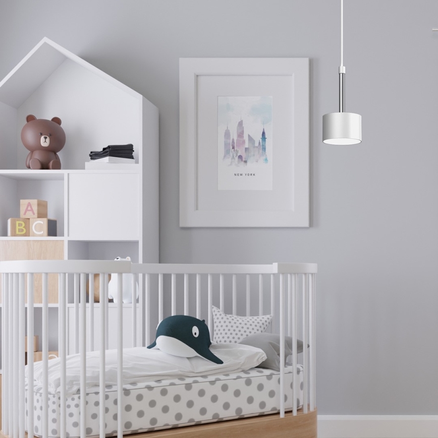 Candeeiro suspenso ARENA 1xGX53/11W/230V branco/cromado brilhante